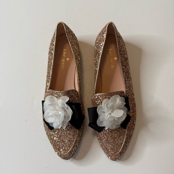 Kate Spade Brown and Black Flats with Floral Accents - Picture 2 of 8